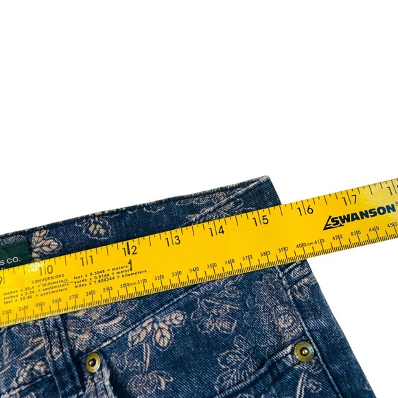 Ralph Lauren Womens Blue Floral Print Straight Leg Crop Capri Jeans Size 10 RLR - Picture 3 of 6